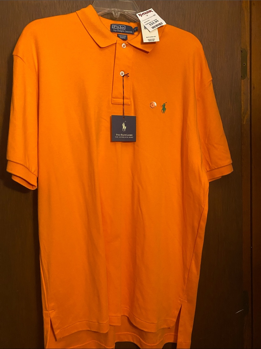 Polo by Ralph Lauren Orange Short-Sleeve Polo with Green Pony